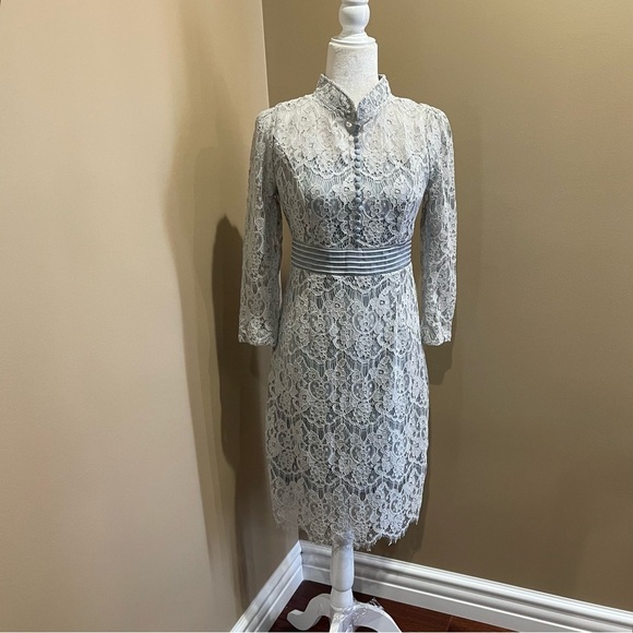 COPY - Metisu Gray Hollow Out Lace Dress - Picture 4 of 10